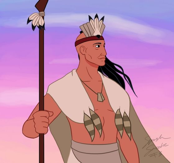  2)Powhatatn, Movie:Pocahontas, Voice:Russels Means, Memorable Quote(s): "You must choose your own path" "Daughter stand back!" Pros handsome, wise, the chief, Cons very over protective