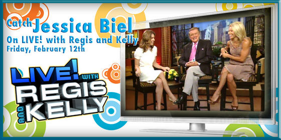  Jessica will be on Live! with Regis and Kelly on February 12