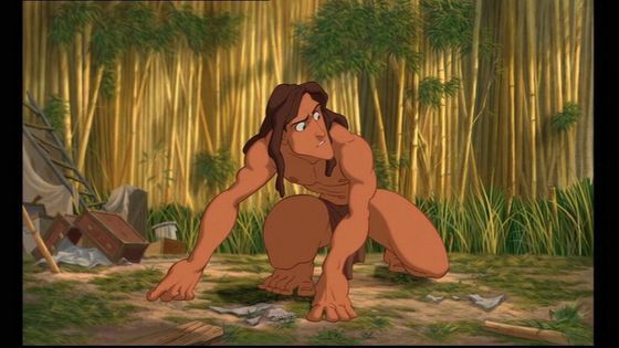  10.Tarzan he's a girl's dream a muscial guy swinging threw the vines kind to 동물 and he wears a loin cloth even though I don't care for that girls do
