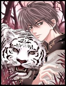  James with a tiger.
