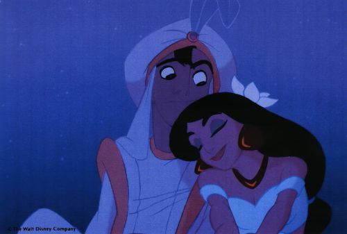 Jasmine is head over heels in love with Aladdin.