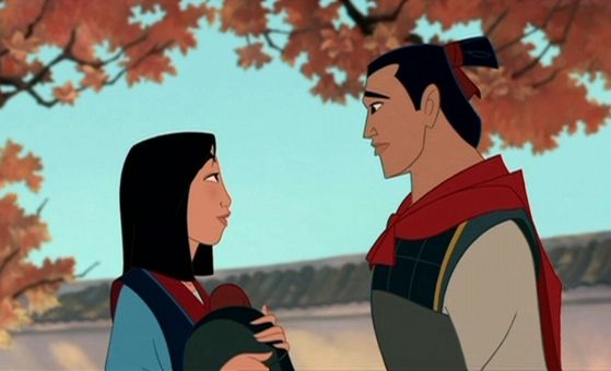 Mulan is in love with Shang.