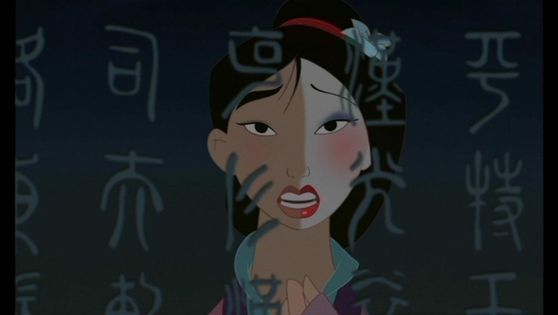  8.Mulan she eyes are kinda pretty the amond eyes of china they toon her bravery wit though they don't compare to her great beauty