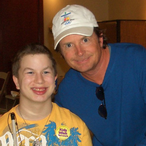 Michael J. Fox with his new friend, Gideon