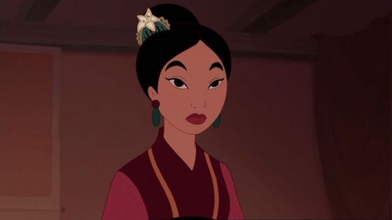  3.Mulan in mulan 2 the animación was good she looks gorgeous plus she finally gets married but some people thought she didn't look like her original self