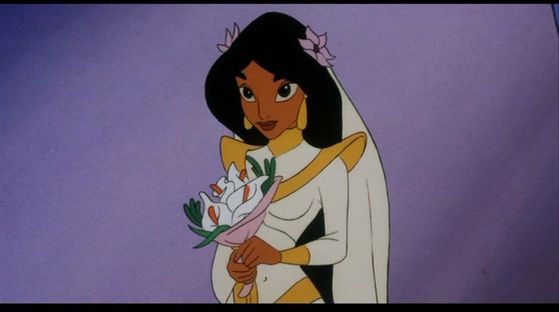  5.Jasmine in The King of Thieves the animación is okay she looks like a lovely bride her and aladdín finally get married but people thought she didn't look like jazmín