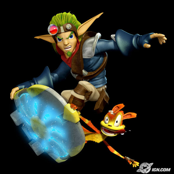  "Daxter!"-- Jak "Don't thank me! I'm only here because you wouldn't last a segundo without me! Okay tough guy, you got us into this mess, now ya gotta get us out!"-- Daxter