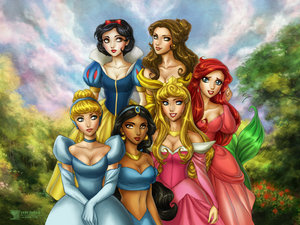  Pocahontas is taking the picture, Мулан is too shy and Tiana is hopping around in a bayou somewhere.
