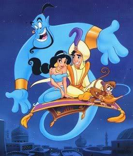  Robin Williams KILLS as the Genie. anda can't help but to admit Genie is epic. I like his comedy and his powers. Think about it, the ability to conjure up anything anda want with the wave of your hands. He's awesome, but I can't help but to think he's just