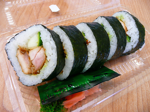And this is chicken teryaki sushi!
