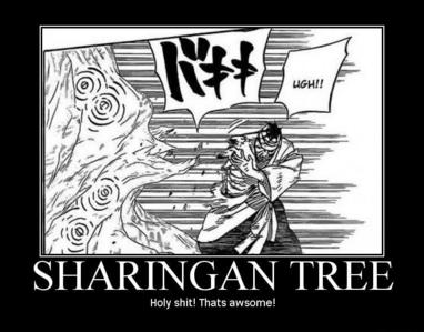 How about this?Not really a funny one but,just imagine it:Sharingans grow from a tree,and then they c