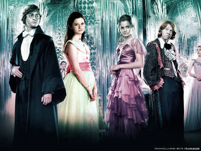  aleatório picture #3: I always like how if you look carefully, Cho is right between Harry & Ginny becaus