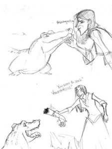 And this one: Bella should have a pet, also by makani.

Now find a picture of Neville and Harry talki