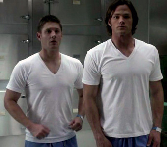  78. He is so much bigger than Dean! 79. And he looks so handsome in white.