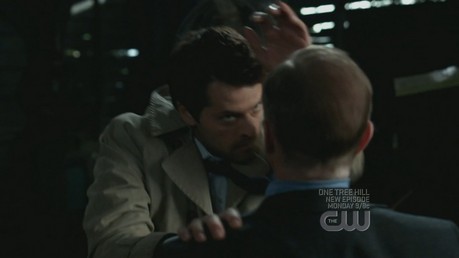  Dean fixing Castiel's tie