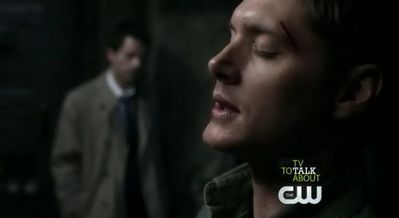  Like this? If it is then Chuck putting his hand on Cas' shoulder and Cas staring at him like "you