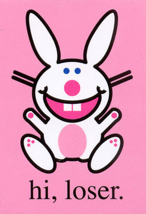 its happy bunny

say hi to happy bunny shell say hi back if u do say hi