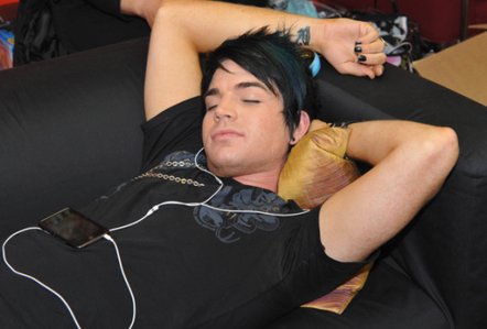 there isn't a pic of him in Pj's but here's a pic of him sleeping
I want a pic of adam dancing with h