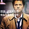 Here's mine :)
It says 'mr. grand entrance' if anyone can't read it :P