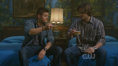  Cas and Dean on the phone in My Bloody Valentine: "I'm there now."