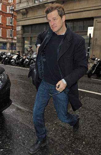  Colin Firth leaving Radio 2 offices on 29/01/10