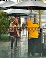 Dianna Agron Caught In The Rain in Los Angeles - glee photo
