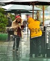 Dianna Agron Caught In The Rain in Los Angeles - glee photo