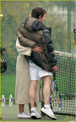 Elijah and Diann Filming - Playing Tennis