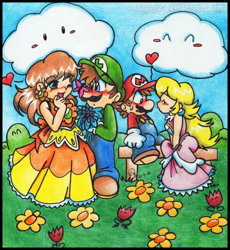 princess peach and mario kissing. Mario Picnic Day