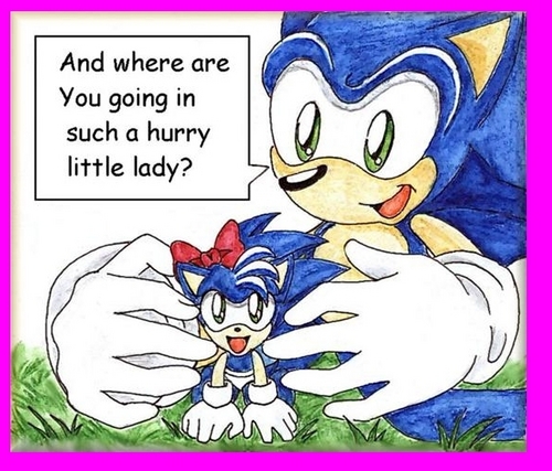  Sonic see the baby.:3