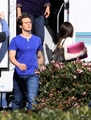 Lea and Johnathon Groff on Set of Glee (Feb 10) - lea-michele photo