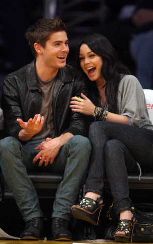  Zac and Vanessa at a basketball, basket-ball game (Feb 3)