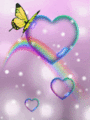 Butterfly,Rainbow And Hearts,Animated - butterflies fan art