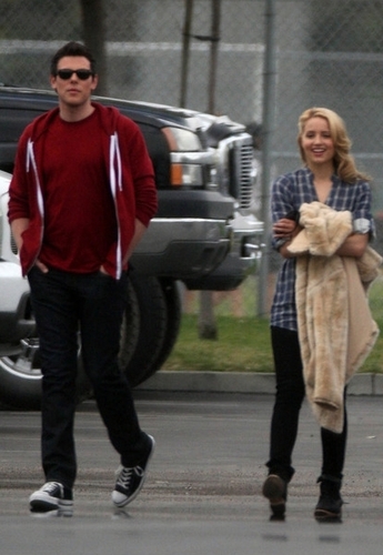  Cory and Dianna behind the set