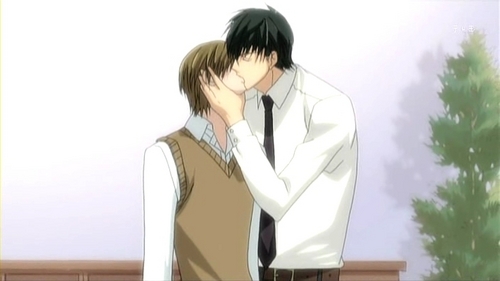 Miyagi and Shinobu kiss