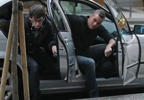 Mark Salling and Kevin Mchale at Their Hotel in Vancouver
