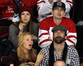 Rachel Bilson and Hayden Christensen at the USA/Canada hockey game (Feb 21) - celebrity-couples photo