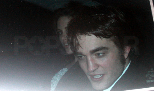 Robert and Kristen leaving Bafta's Afterparty