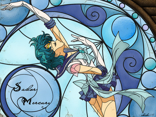 Sailor Mercury kertas dinding