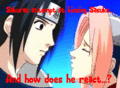 Sasuke's reaction when sakura tried to kiss him - naruto photo