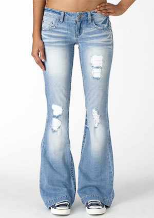  Cameron Eyelet Patch Flare Jean