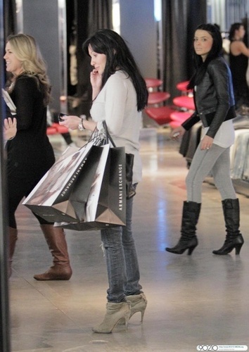 Shannen Doherty shops at The Armani Exchange on Robertson Blvd