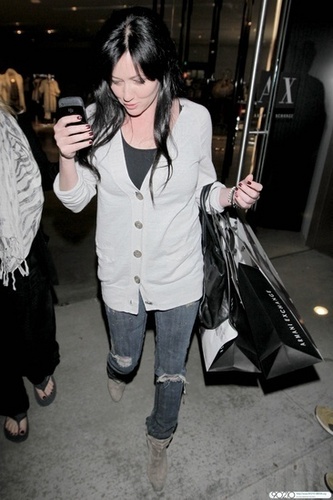  Shannen Doherty shops at The Armani Exchange on Robertson Blvd