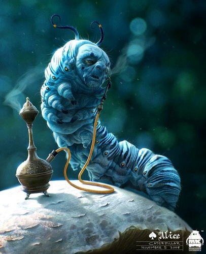  The lagarta, caterpillar ~ Character Art por 'Alice In Wonderland' Character Designer Michael Kutsche