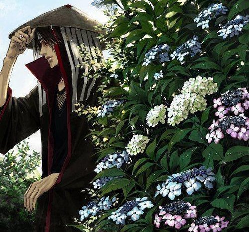 itachi with flower