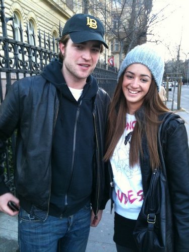 Robert with a fan in budapest