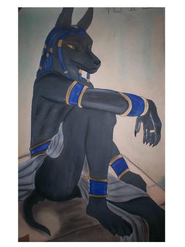  my relaxed anubis painting