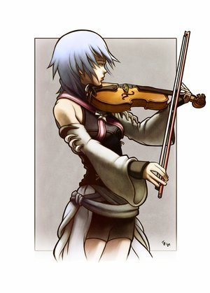  Aqua plays the violin