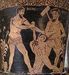 Achilles killing a Trojan prisoner in front of Charun  - greek-mythology icon