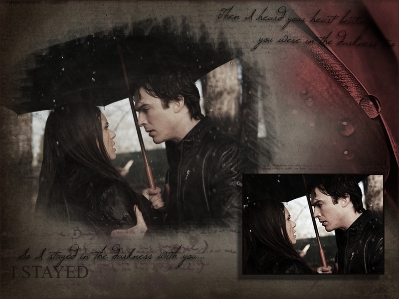 vampire diaries wallpaper elena. Damon amp; Elena - The Vampire
